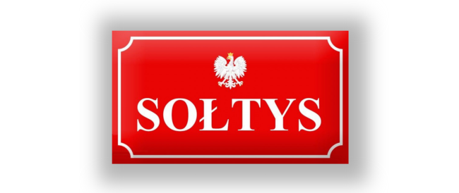 Tabliczka z napisem Sołtys